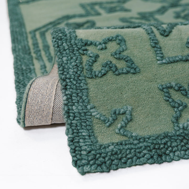 Teppich Entenei-Blau rechteckig Polyester Einrichtung Wohnidee Bodenbelag TINGIR_