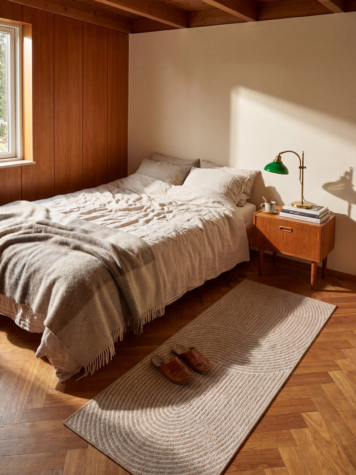 Teppich Beige Läufer gemütliche Wohnszene_
