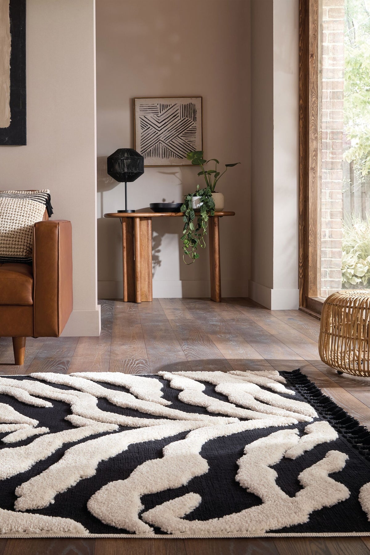 Teppich Monochrome rechteckig POLYESTER Wohnzimmer Schlafzimmer Flur MARA_