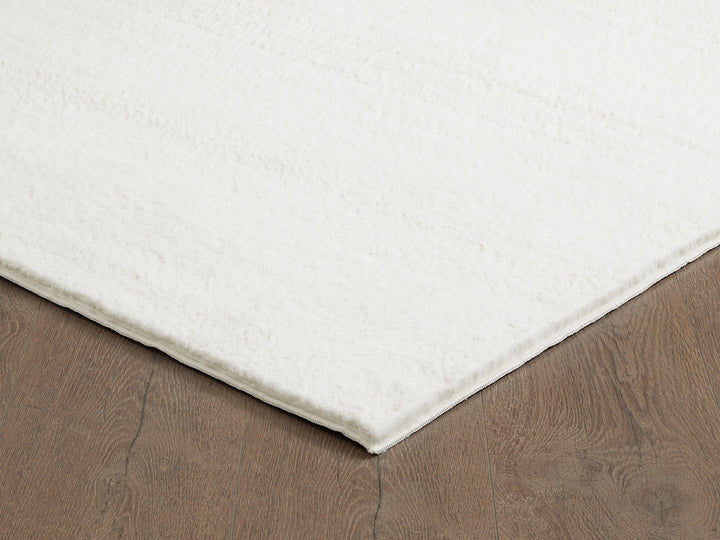 weicher Kurzflor Teppich Creme Uni in Polyester als Blickfang der Raumgestaltung Kollektion RUTOR_
