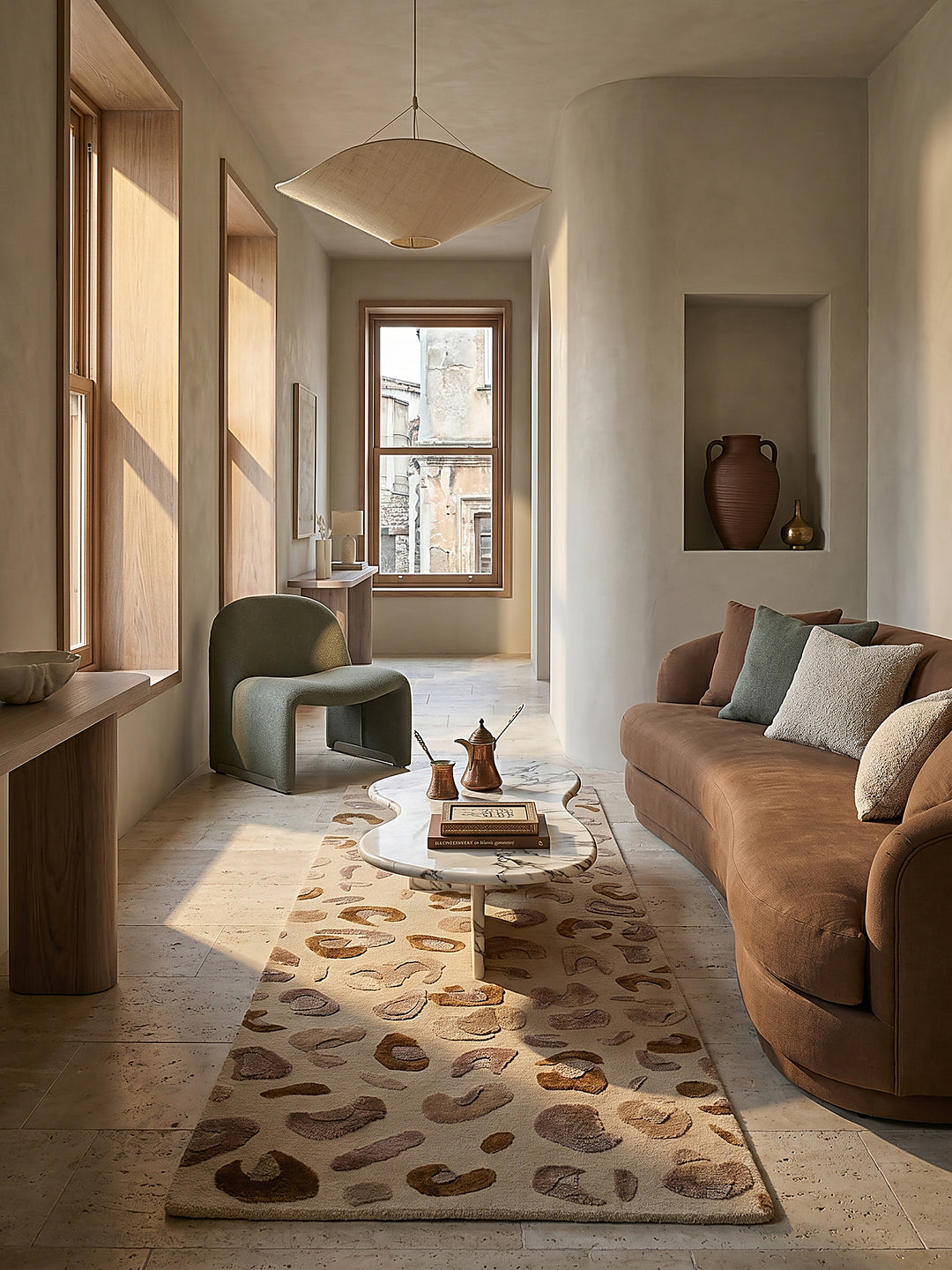 Teppich Natur Läufer im modernen Wohnzimmer_