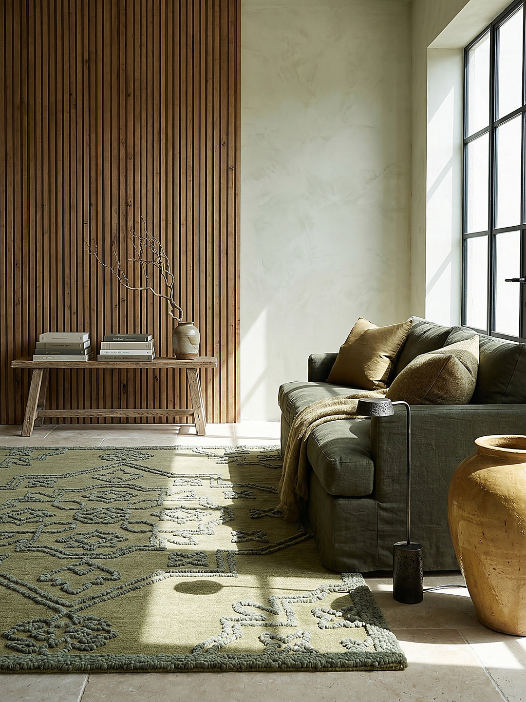 Teppich Grün rechteckig Editorial Styling_