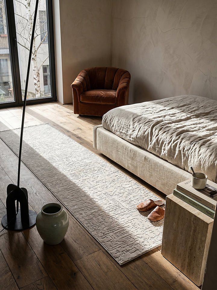 Teppich Beige Läufer gemütliche Wohnszene_