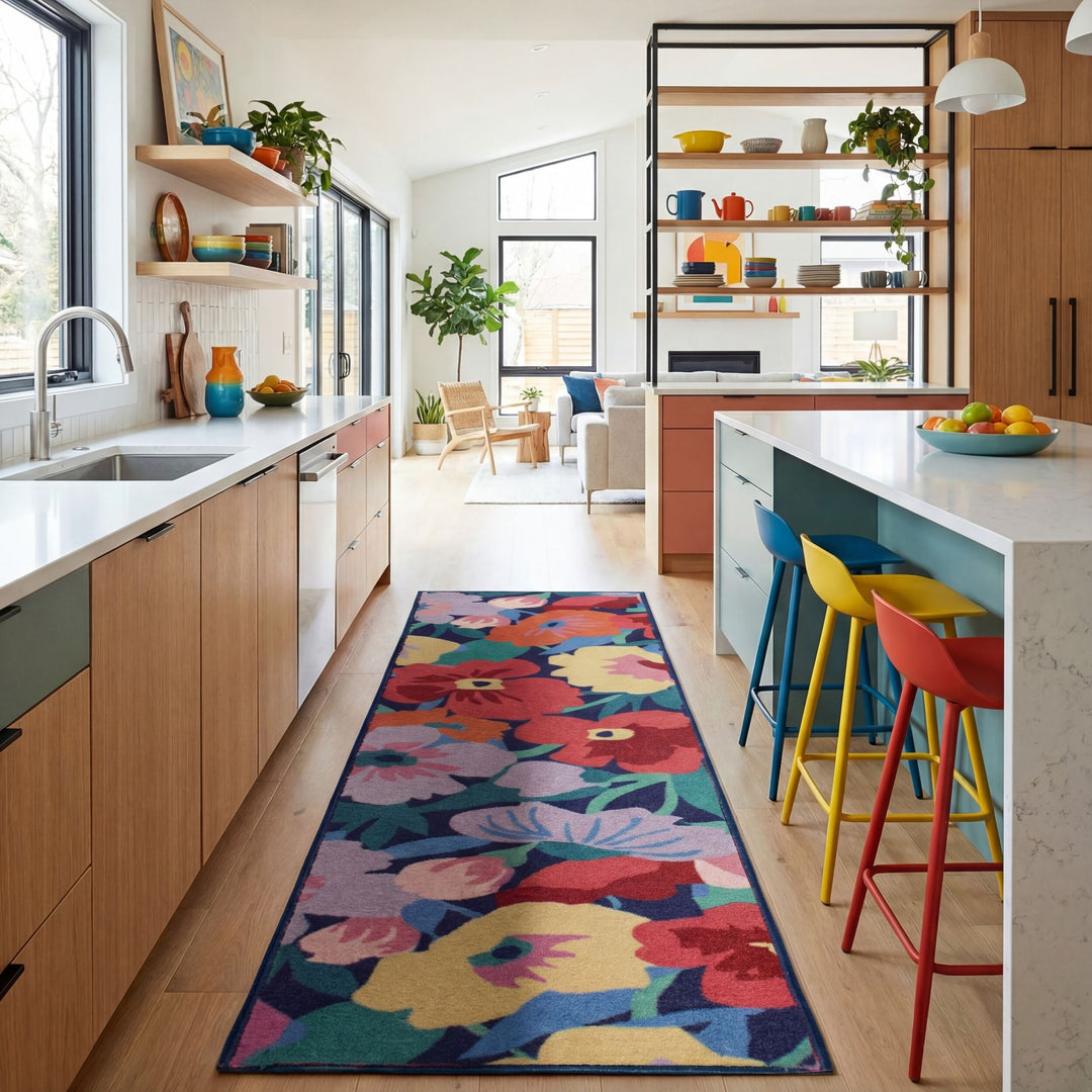 Teppich Multi Läufer NYLON Wohnzimmer Schlafzimmer Flur DAHLIA_