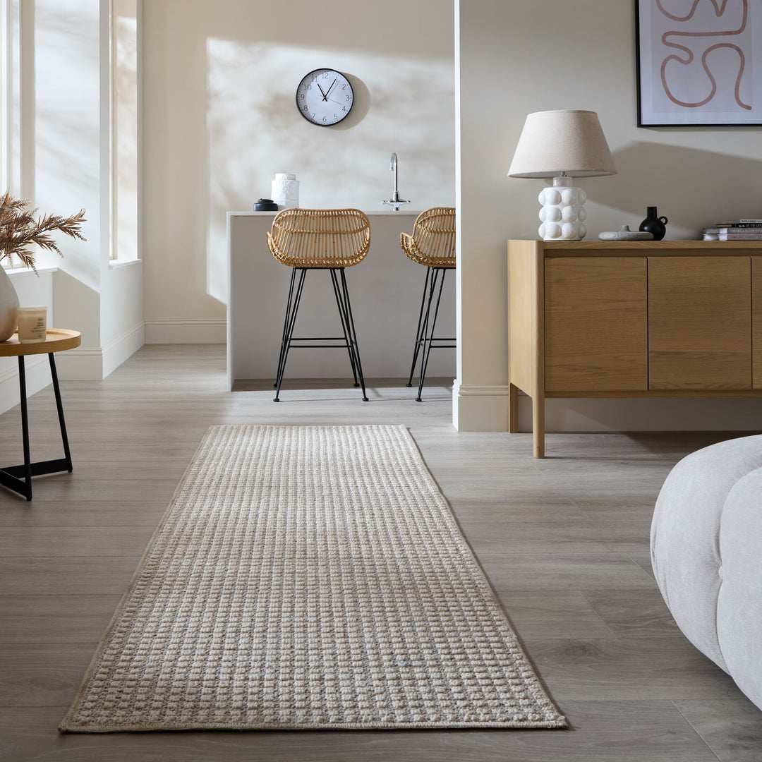 Teppich Grau Läufer Polyester Wohnzimmer Schlafzimmer Flur NORA_