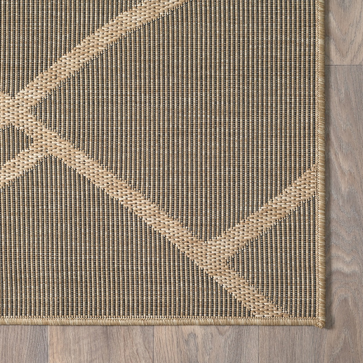 Flachgewebe Teppich Schwarz berber geometrisch zur modernen Raumgestaltung Polypropylen Kollektion BORNO_