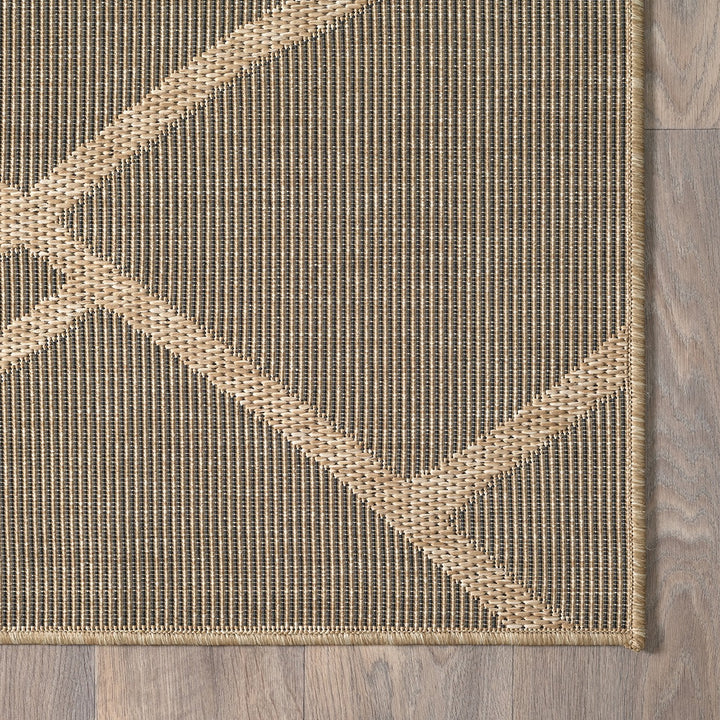 Flachgewebe Teppich Schwarz berber geometrisch zur modernen Raumgestaltung Polypropylen Kollektion BORNO_