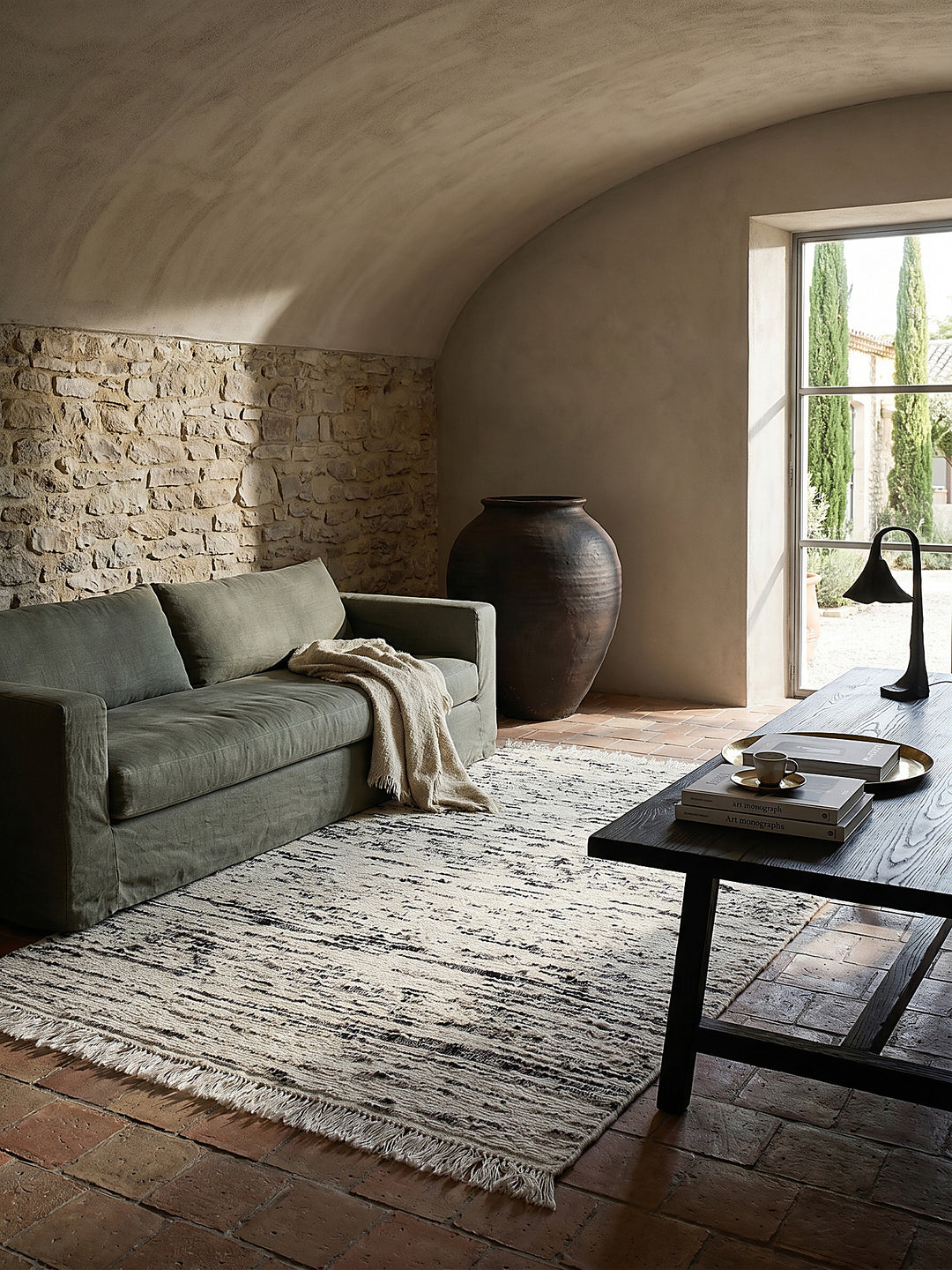 Teppich Monochrome rechteckig im modernen Wohnzimmer_
