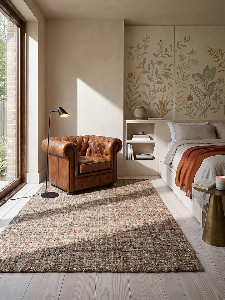 Teppich Terrakotta rechteckig im modernen Wohnzimmer_