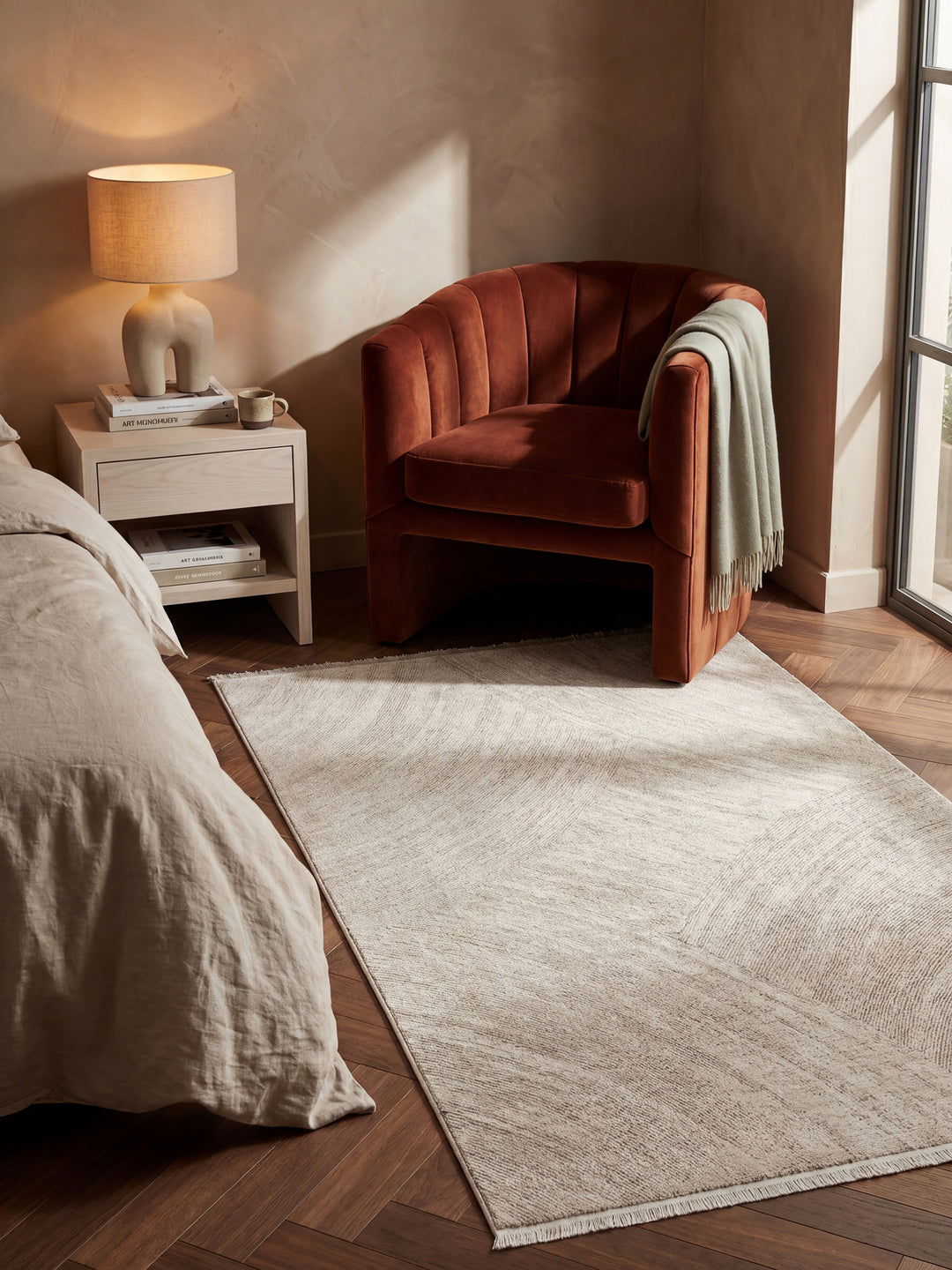Teppich Beige Läufer gemütliche Wohnszene_