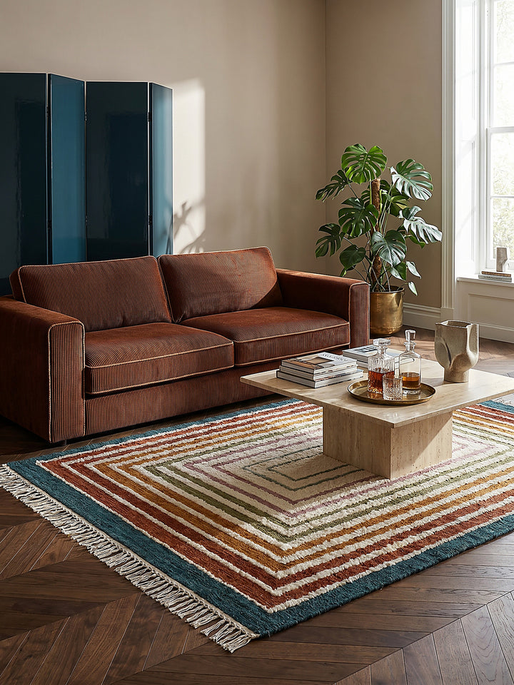 Teppich Multi rechteckig im modernen Wohnzimmer_