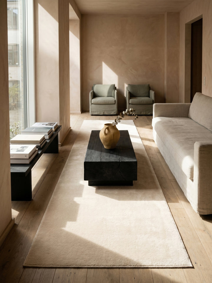 Teppich Beige Läufer Draufsicht_