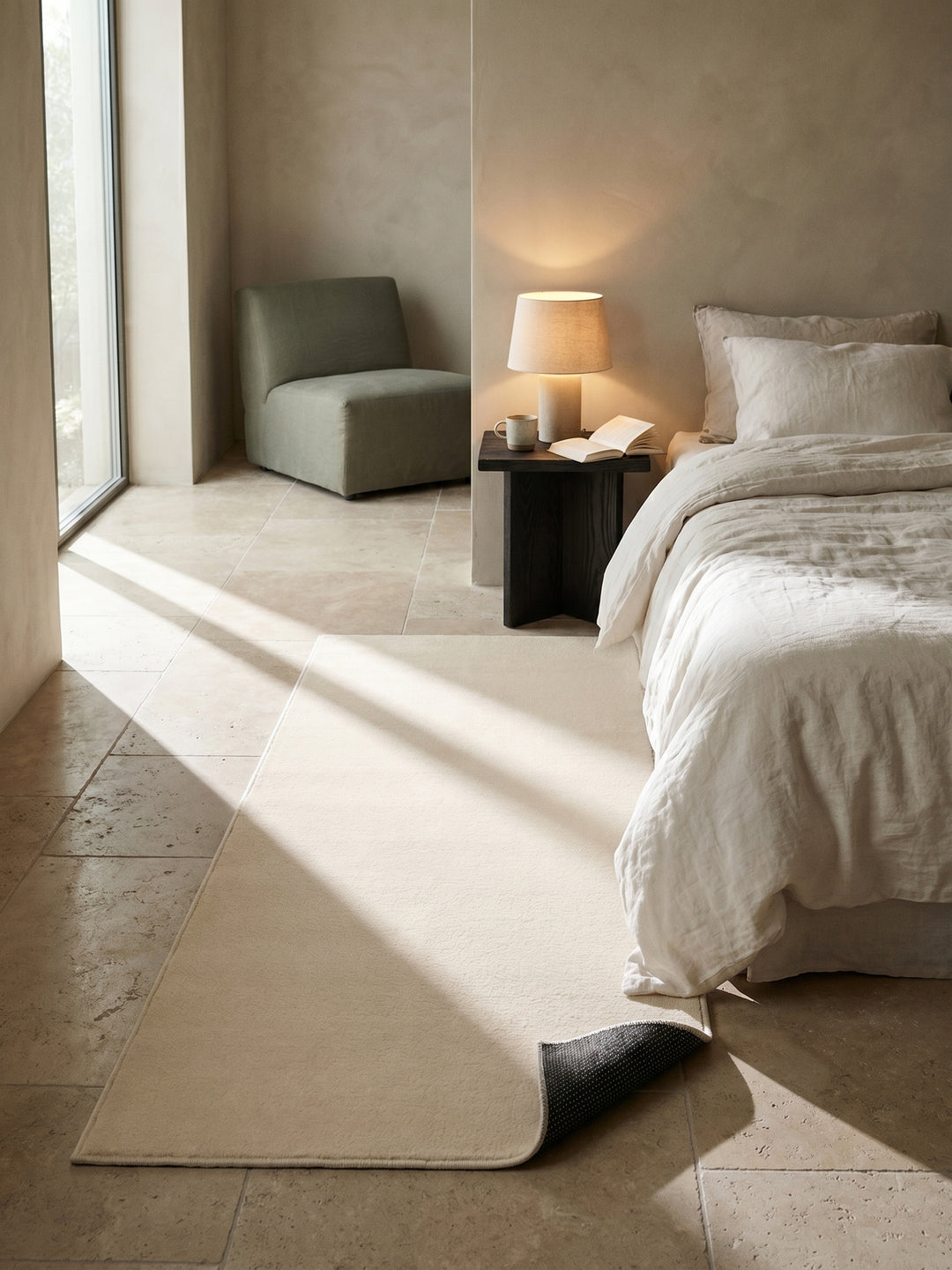 Teppich Beige Läufer gemütliche Wohnszene_
