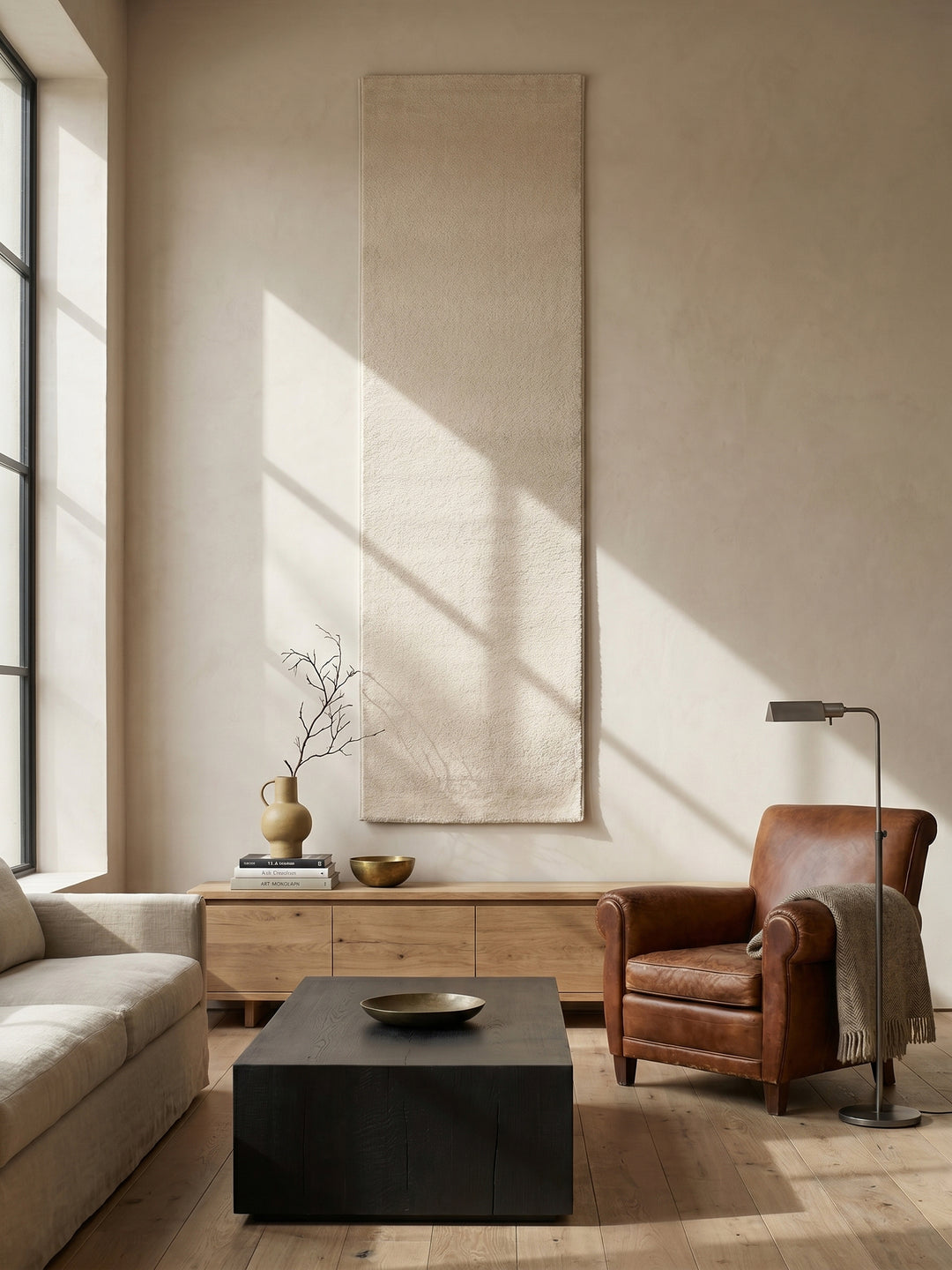 Teppich Beige als Wandteppich_
