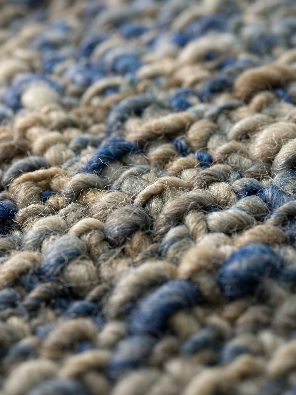 Teppich Blau Webstruktur Nahaufnahme_