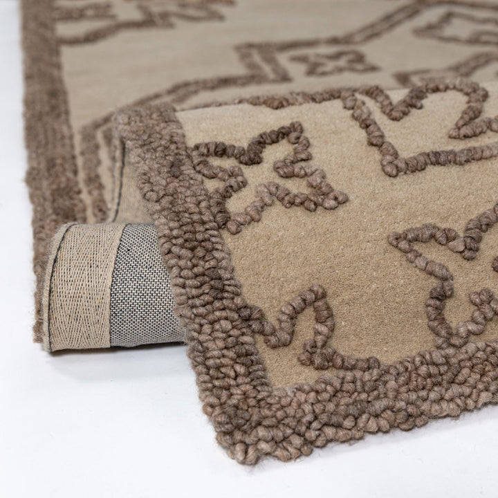 Teppich Natur rechteckig Polyester Einrichtung Wohnidee Bodenbelag TINGIR_