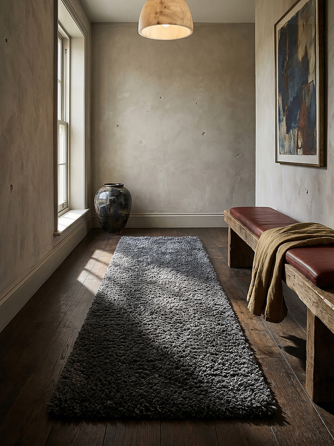 Teppich Dark Grey Läufer im modernen Wohnzimmer_