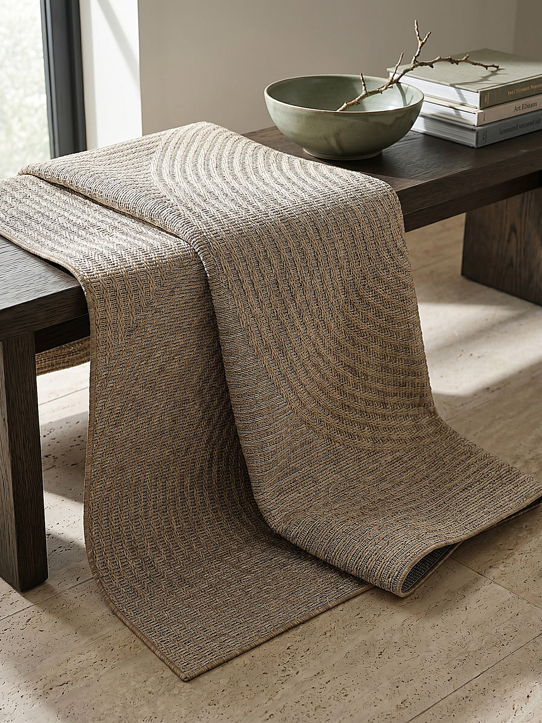 Teppich Beige rechteckig Editorial Styling_