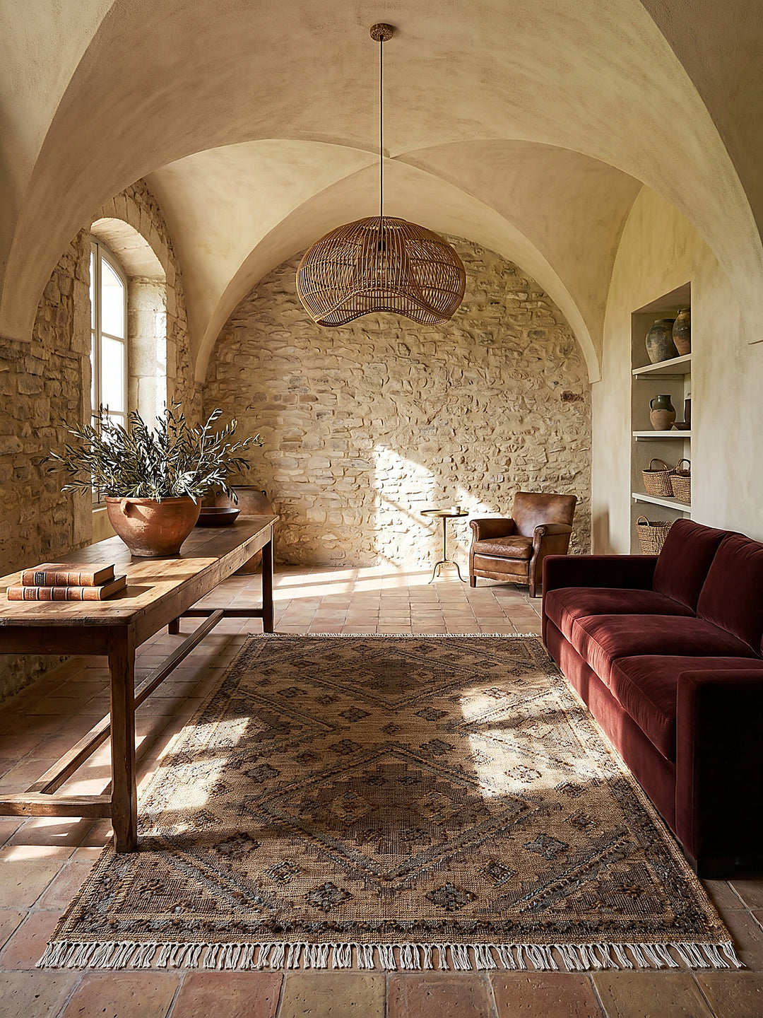 Teppich Natur rechteckig im modernen Wohnzimmer_