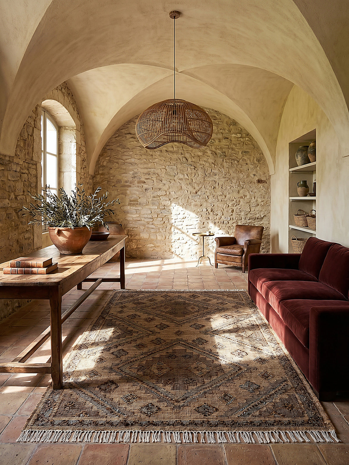 Teppich Natur rechteckig im modernen Wohnzimmer