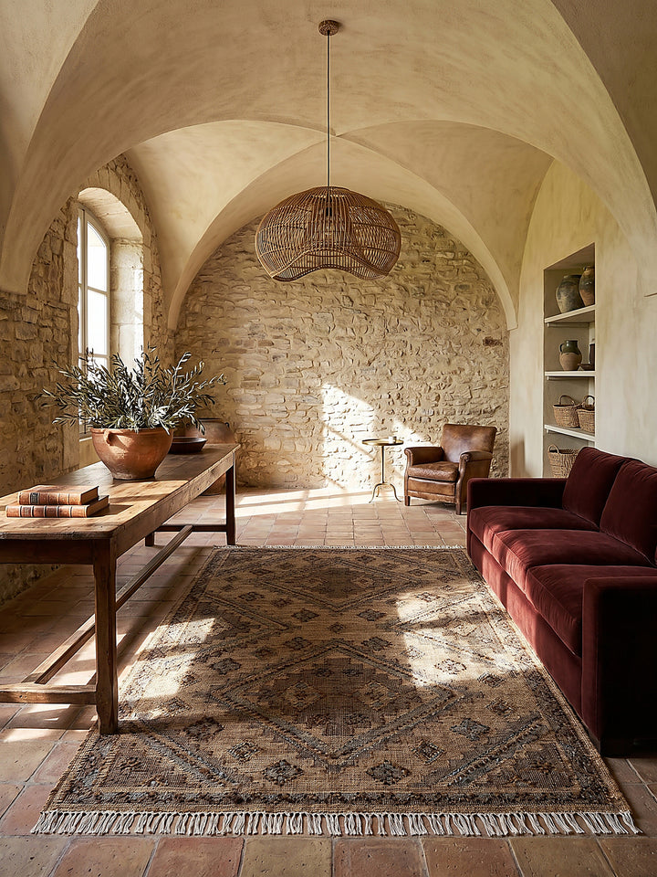 Teppich Natur rechteckig im modernen Wohnzimmer_
