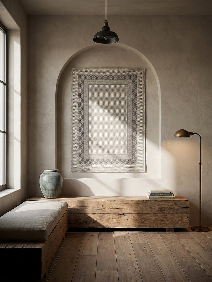 Teppich Grau als Wandteppich_