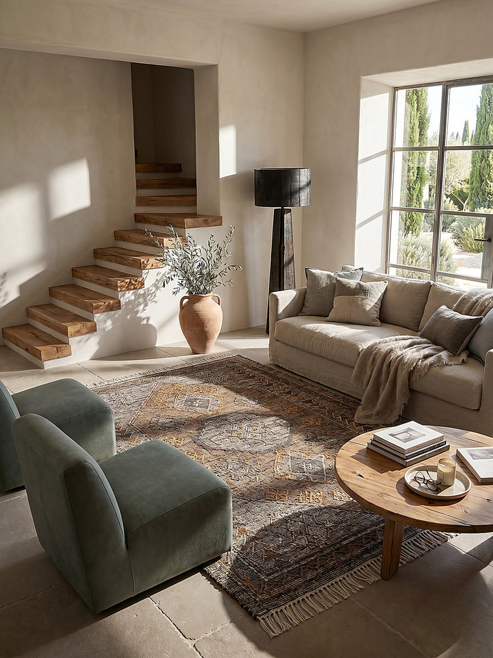 Teppich Natur rechteckig im modernen Wohnzimmer_