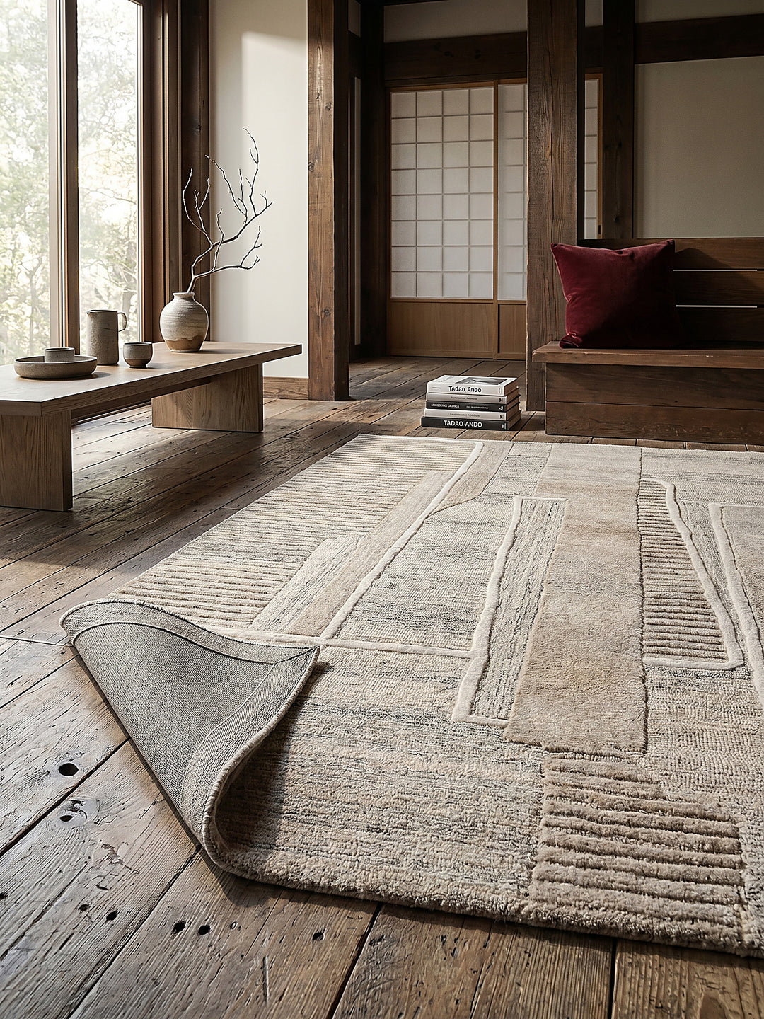 Teppich Natur rechteckig Editorial Styling_
