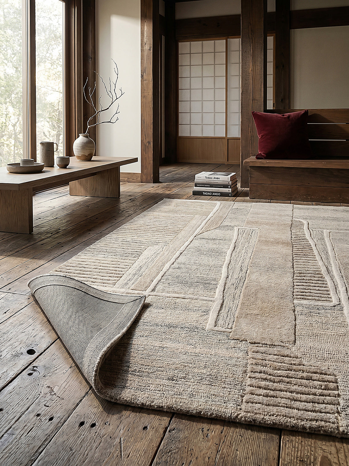 Teppich Natur rechteckig Editorial Styling