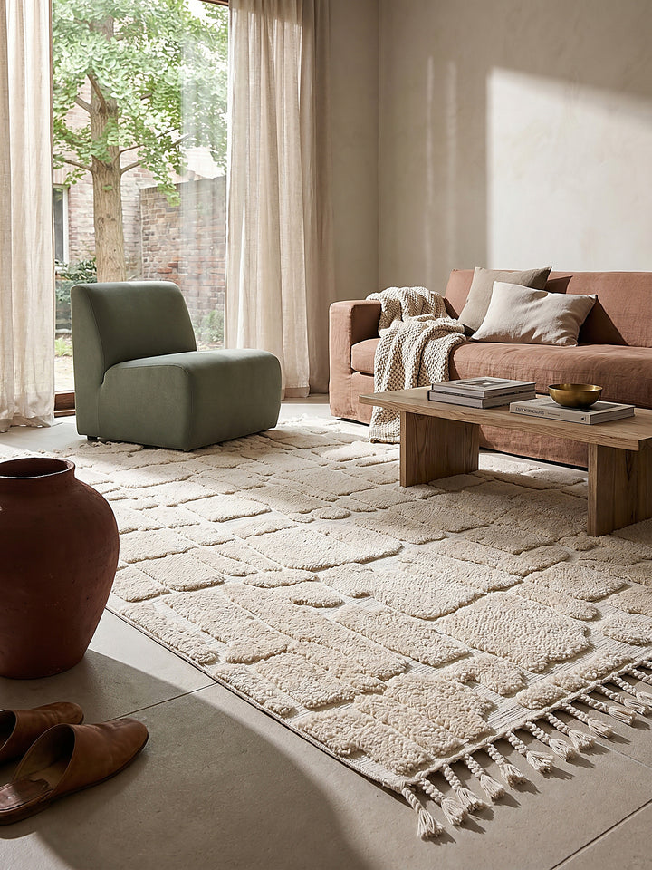 Teppich Creme Textur Nahaufnahme_