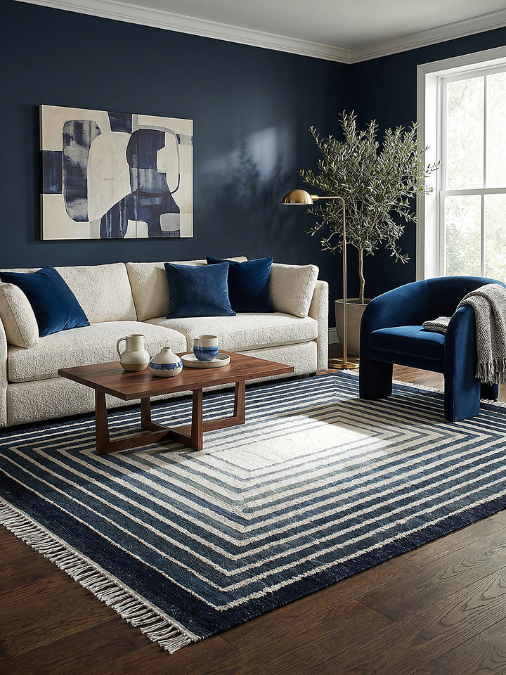 Teppich Blau Farbdetail Muster_
