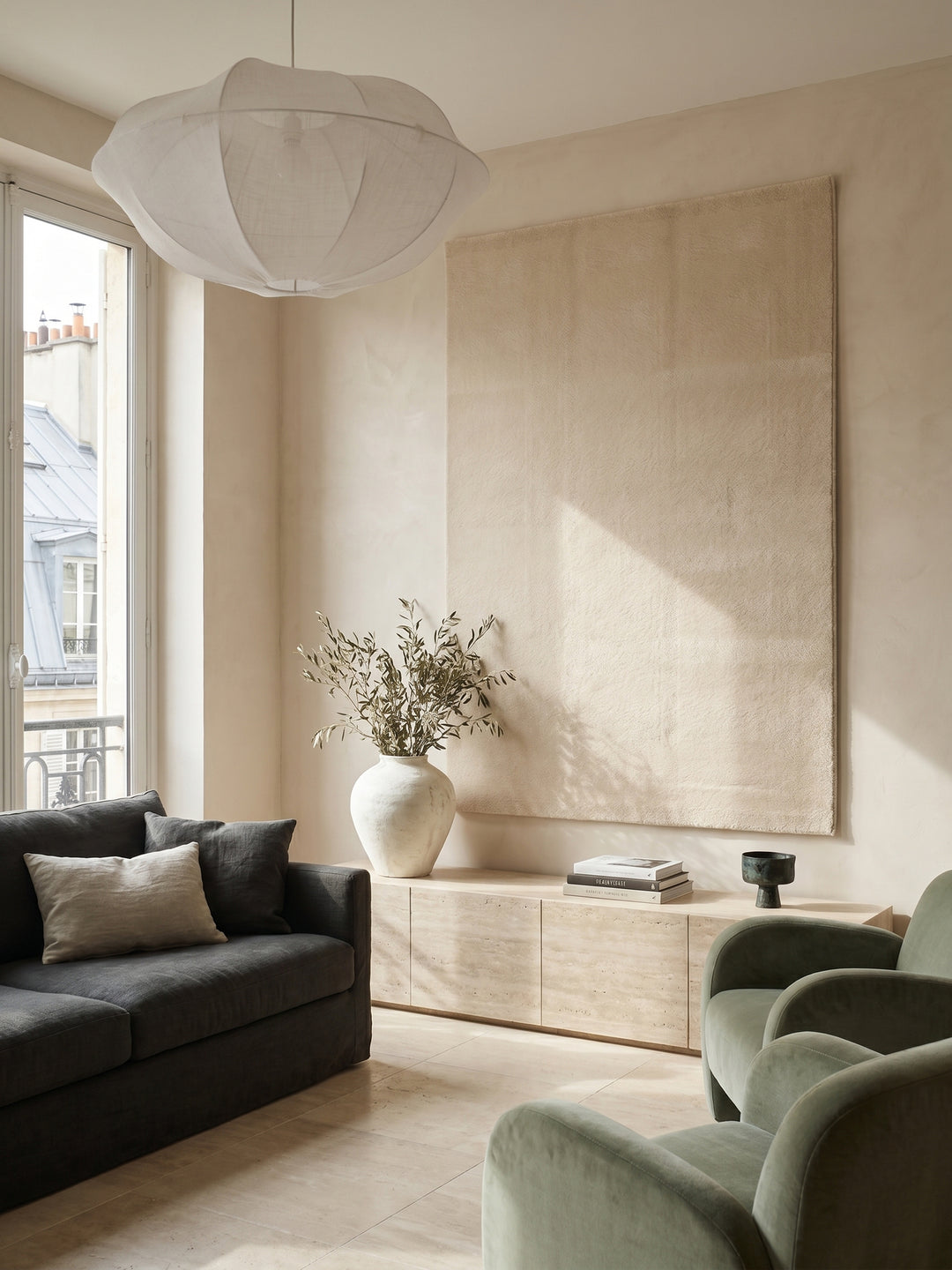 Teppich Beige als Wandteppich_