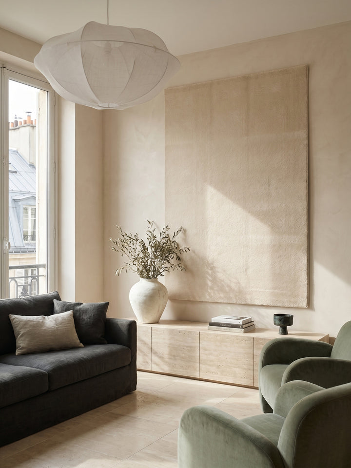 Teppich Beige als Wandteppich_