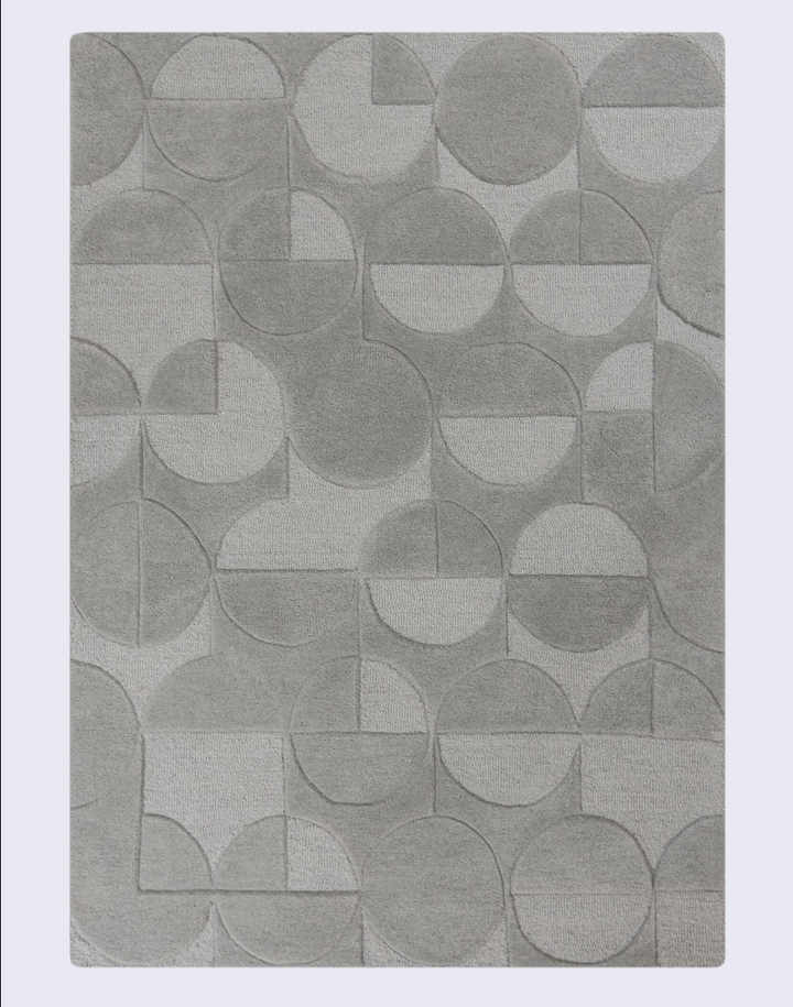 Wollteppich Geometrisch handgeschnitzt · 100 % Wolle getuftet · Plastisches Relief · 3200 g/m² Kurzflor