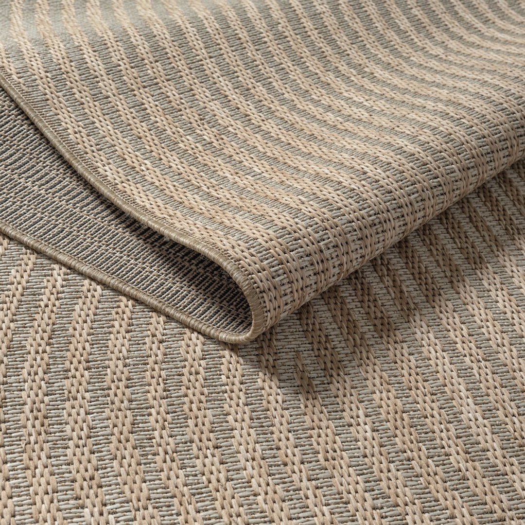 Flachgewebe Teppich Beige Geometrisch als minimalistische Wohnidee Polypropylen BORNO Serie_