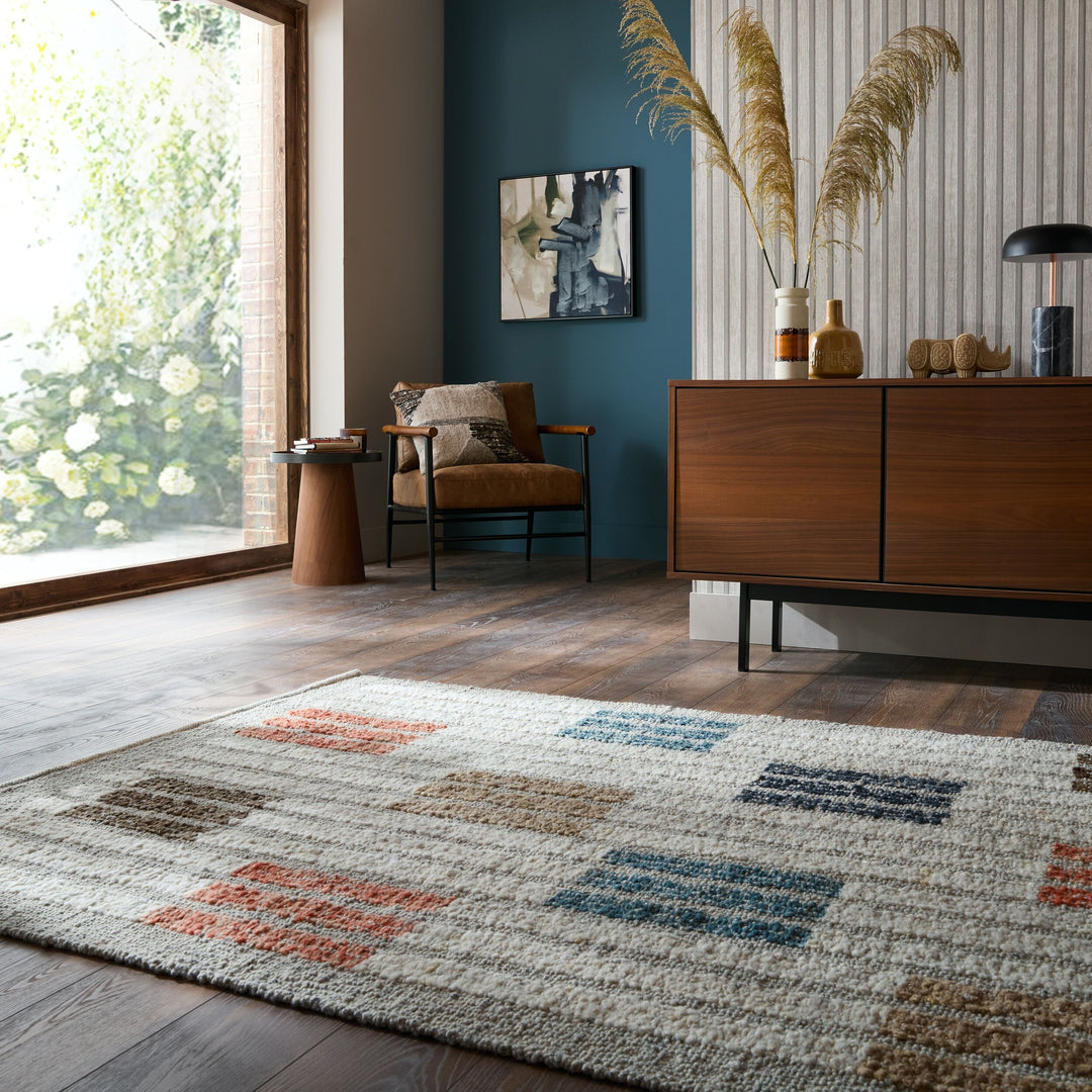 Teppich Multi rechteckig MIXED FIBRES Wohnzimmer Schlafzimmer Flur ALDER_