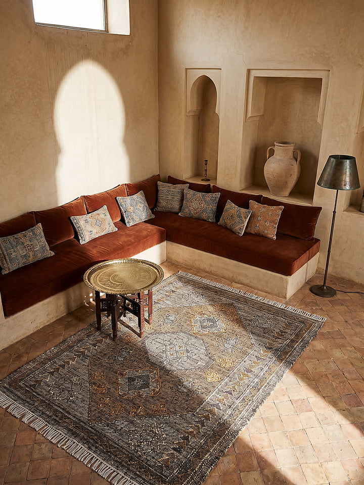 Teppich Natur rechteckig elegantes Muster Designteppich_