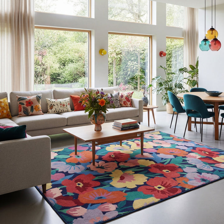 Teppich Multi rechteckig NYLON Wohnzimmer Schlafzimmer Flur DAHLIA_