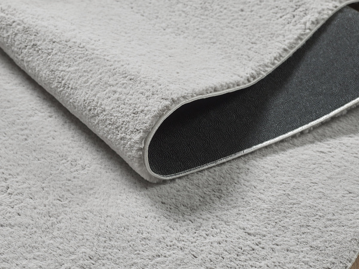 Grau Teppich Kurzflor Unicolor für Wohnzimmer Schlafzimmer und Flur Kollektion RUTOR_