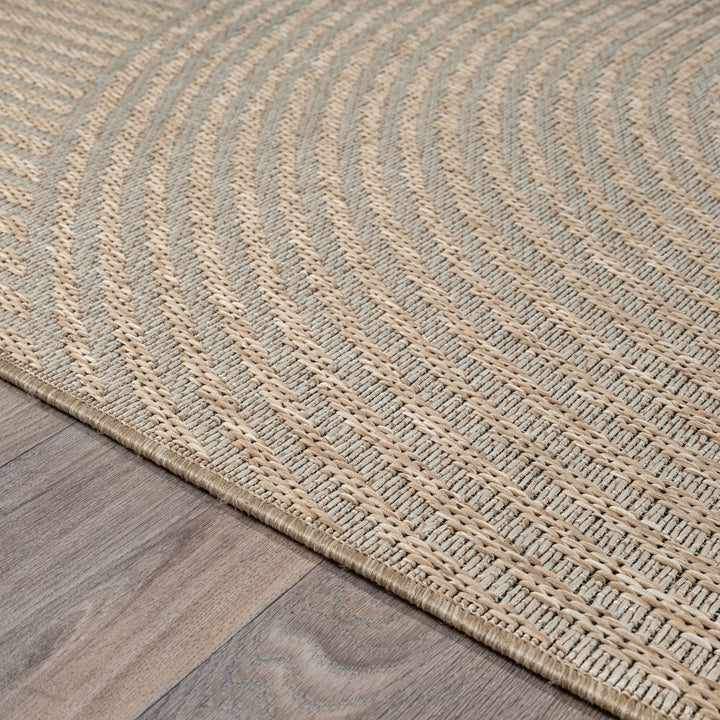 Flachgewebeteppich Beige Geometrisch aus Polypropylen als Blickfang der Raumgestaltung BORNO Serie_