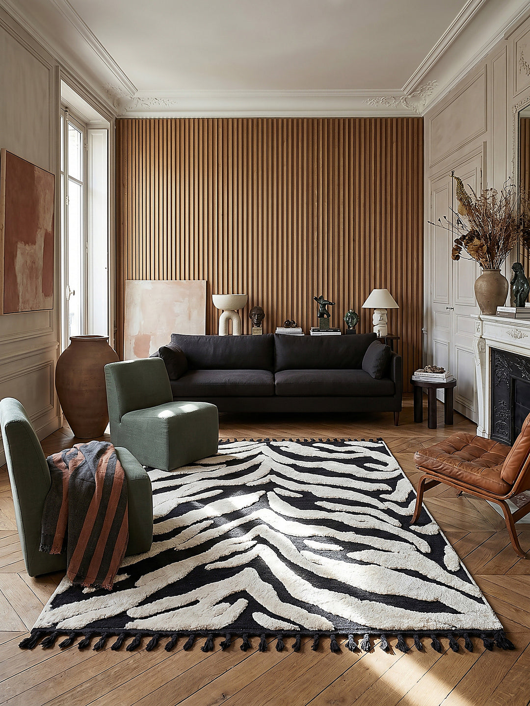 Teppich Monochrome rechteckig stilvolles Interieur_