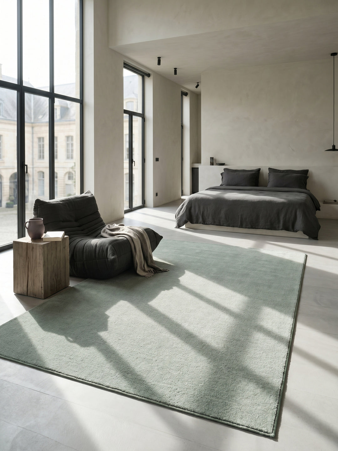 Teppich Grün rechteckig im modernen Wohnzimmer_