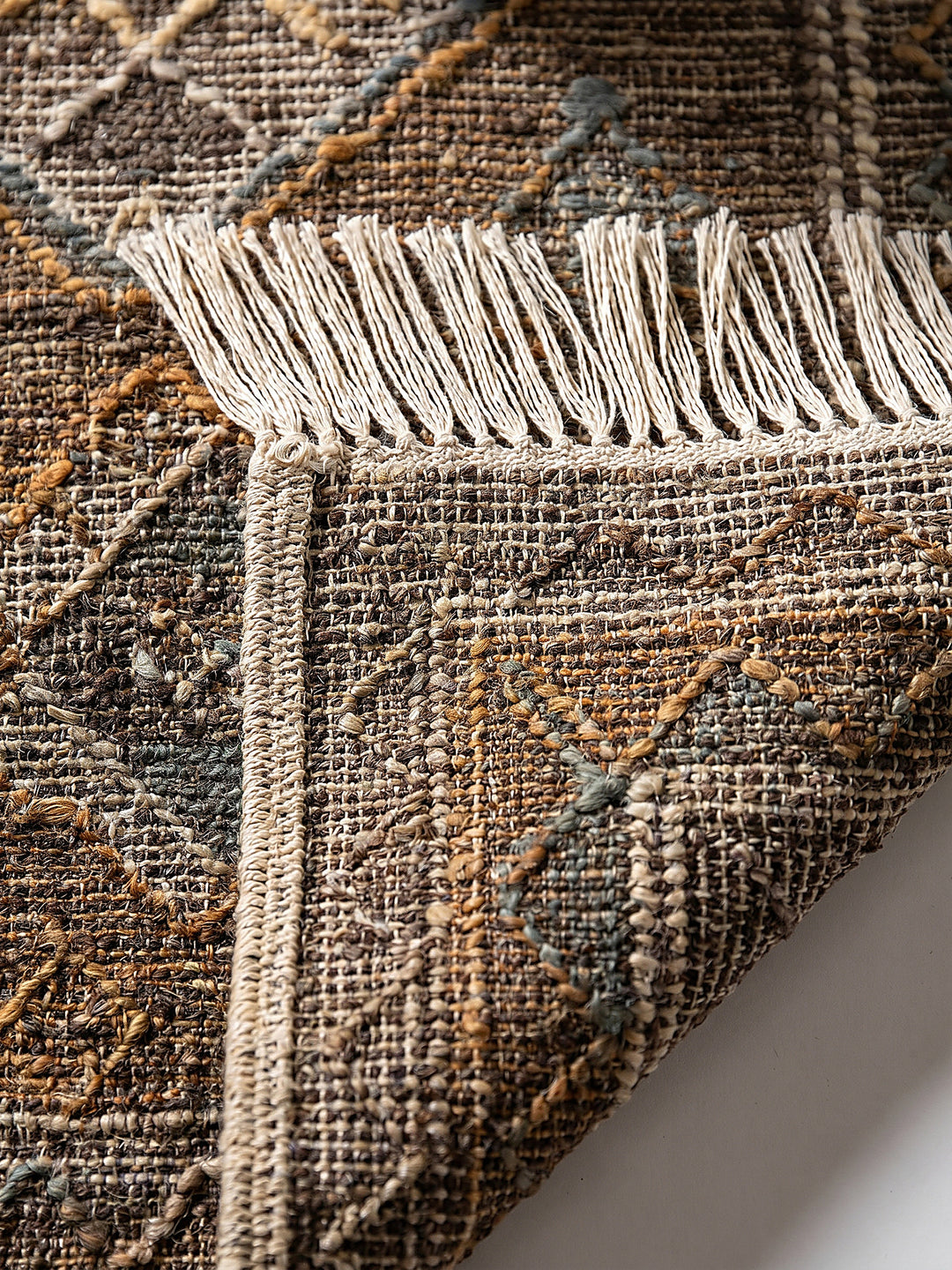 Teppich Natur rechteckig Kantentextur Nahaufnahme_