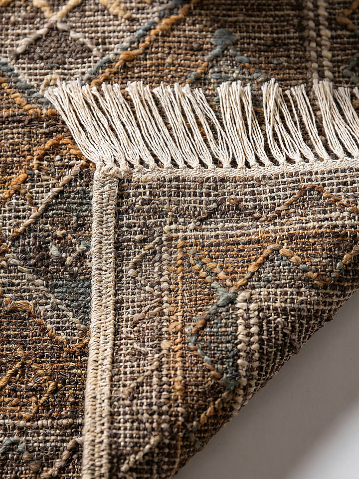 Teppich Natur rechteckig Kantentextur Nahaufnahme_