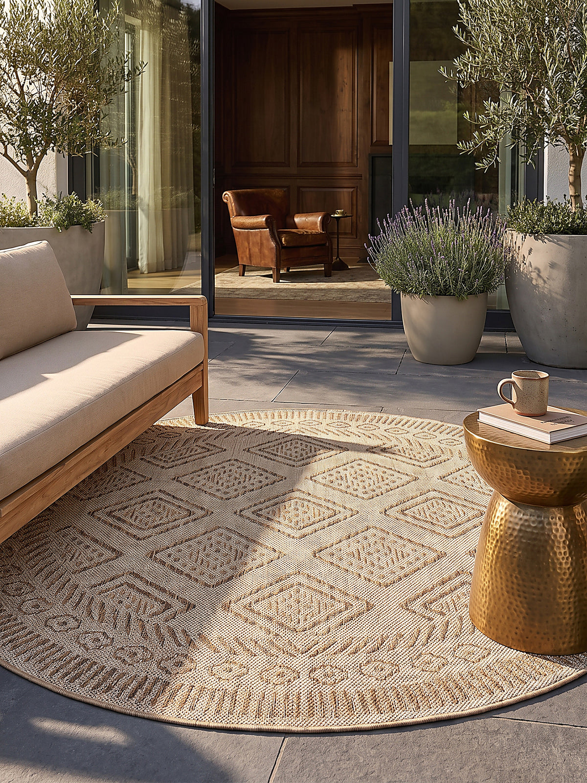 Teppich Beige-Braun Textur Nahaufnahme_