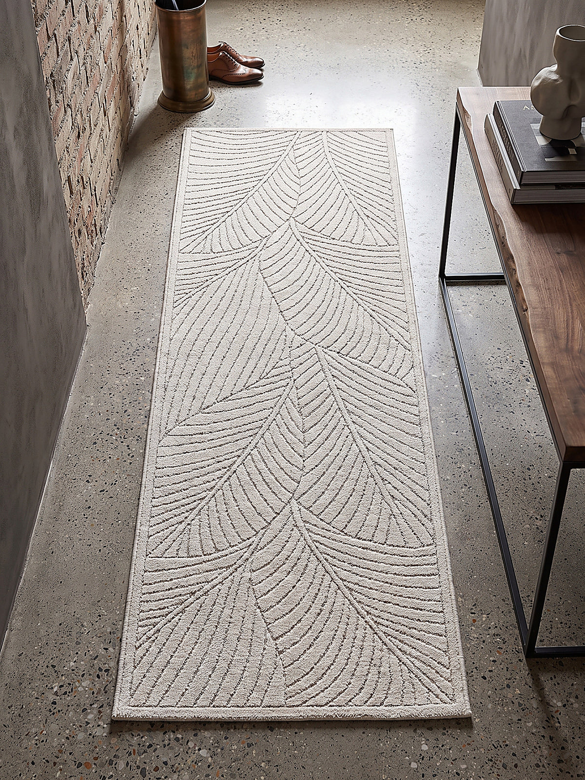 Teppich Creme Läufer in der offenen Loftküche_