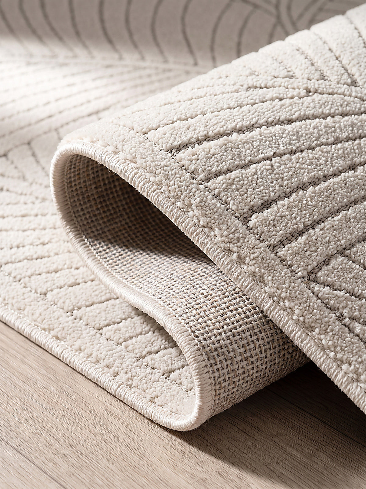 Teppich Creme Kante Verarbeitung_