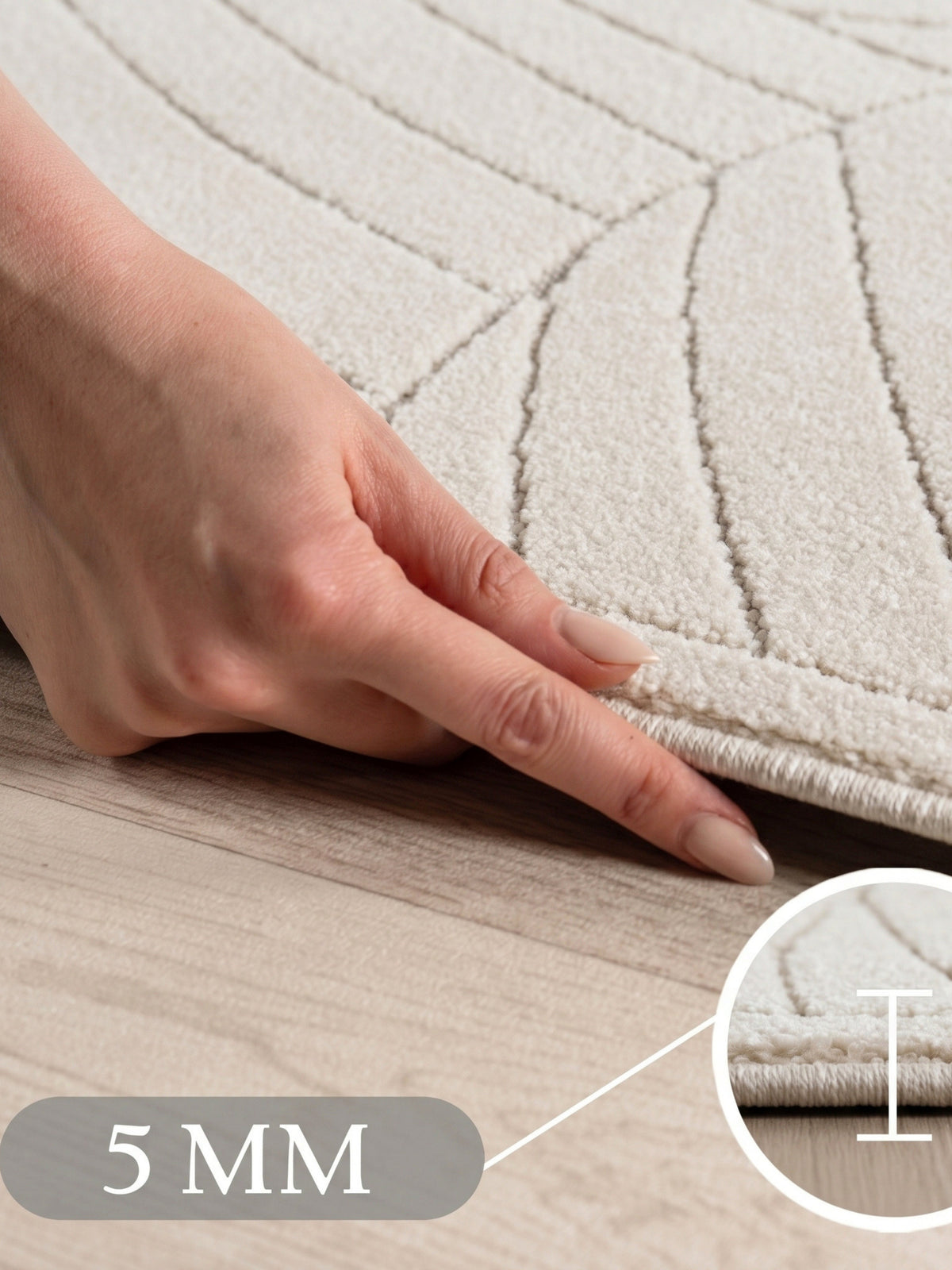 Teppich Creme Läufer Polypropylen (Kurzflor) Raumgestaltung Inneneinrichtung ENGADIN_
