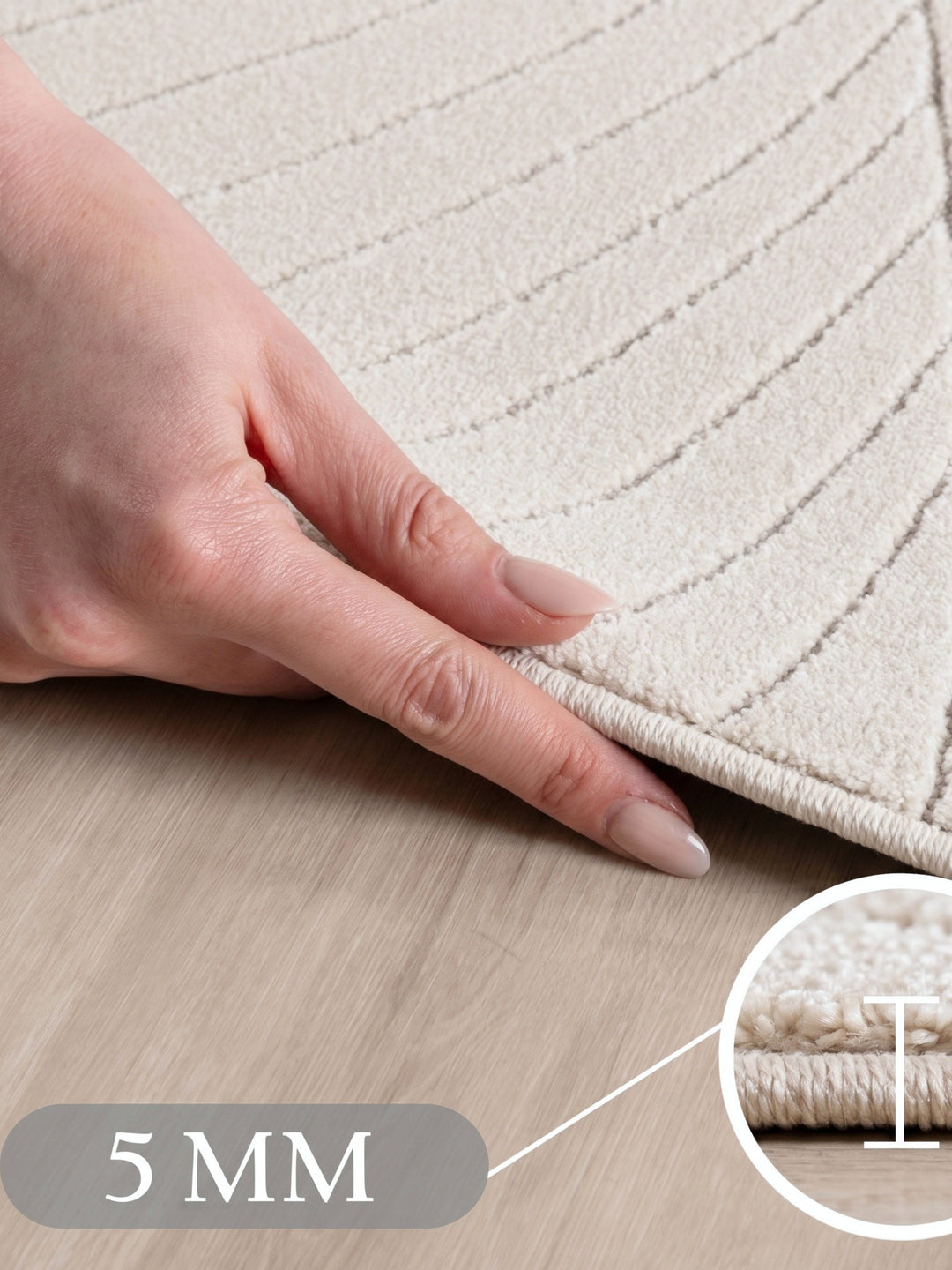 Teppich Creme Läufer Polypropylen (Kurzflor) Raumgestaltung Inneneinrichtung ENGADIN_