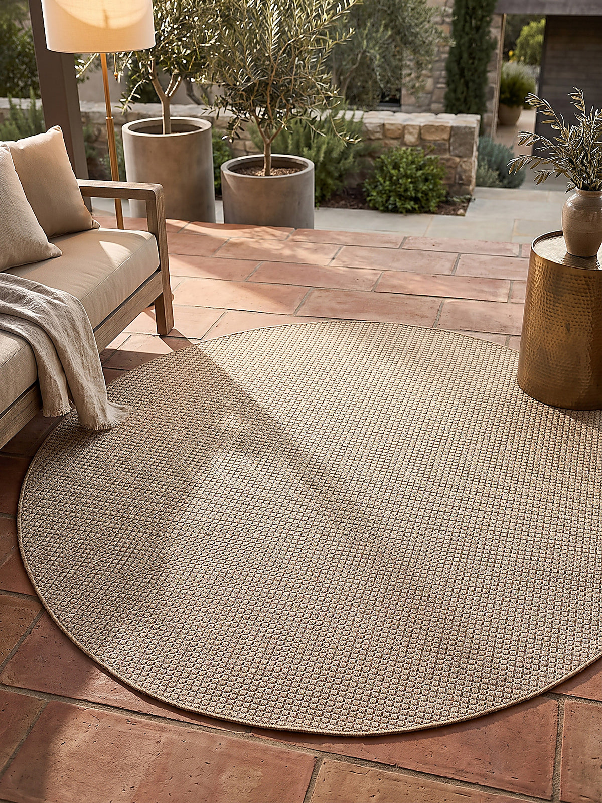 Teppich Sand rund Draufsicht_